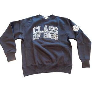 Jostens Crew Sweatshirt Medium Black Gray‎ Class Of 2025 Graduation Winter Heavy